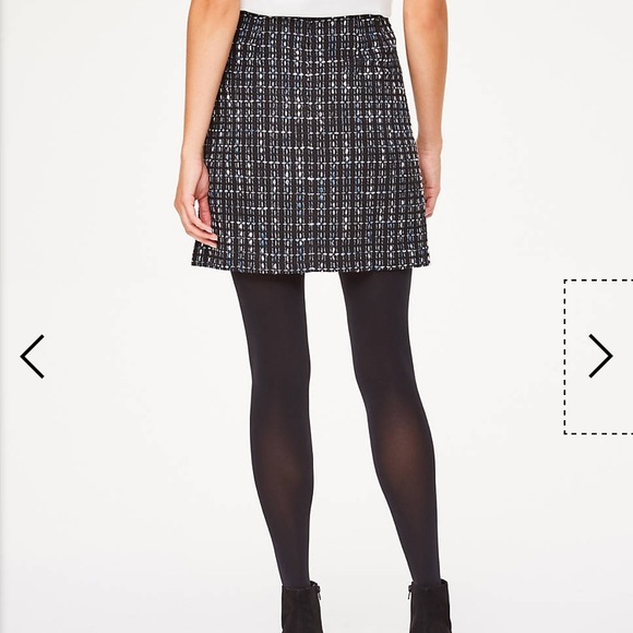 LOFT Outlet shimmer tweed straight skirt - Picture 2 of 9